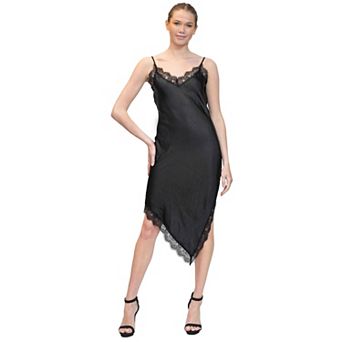 Juniors' madden girl Asymmetrical Hem Slip Dress