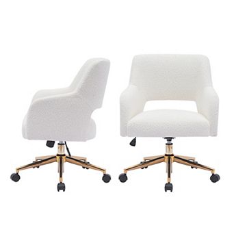 Westintrends Mid-century Modern Swivel Office Vanity Chair With Wheels (set Of 2)
