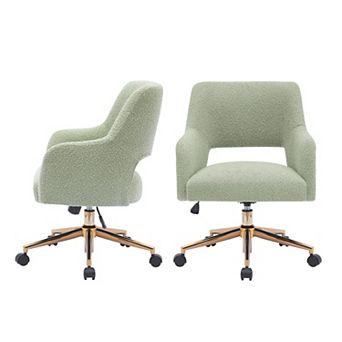 Westintrends Mid-century Modern Swivel Office Vanity Chair With Wheels (set Of 2)