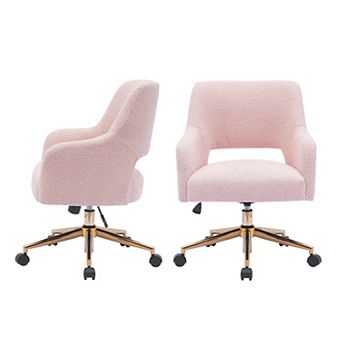 Westintrends Mid-century Modern Swivel Office Vanity Chair With Wheels (set Of 2)