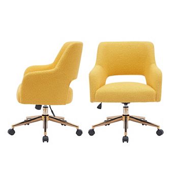 Westintrends Mid-century Modern Swivel Office Vanity Chair With Wheels (set Of 2)