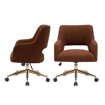 Westintrends Mid-century Modern Swivel Office Vanity Chair With Wheels (set Of 2)