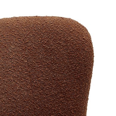 Westintrends Mid-century Boucle Accent Chair With Ottoman Footstool