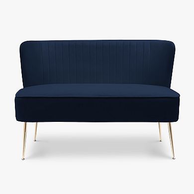 Westintrends 3-piece Mid-century Modern Tufted Velvet Loveseat And 22" Accent Chairs Set