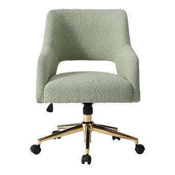 Genevieve Mid-Century Modern Swivel Office Vanity Chair with Wheels