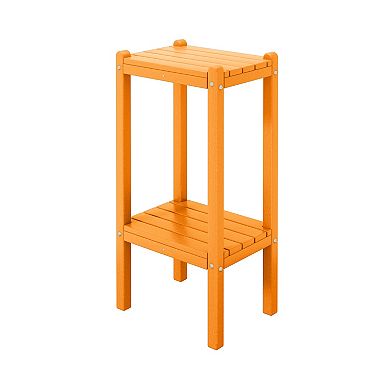 36" Outdoor Adirondack Hdpe 2-tier Patio Side Table