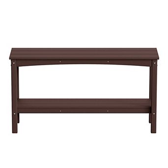 55" Outdoor Patio HDPE Adirondack 2 tier Shelf Console Table