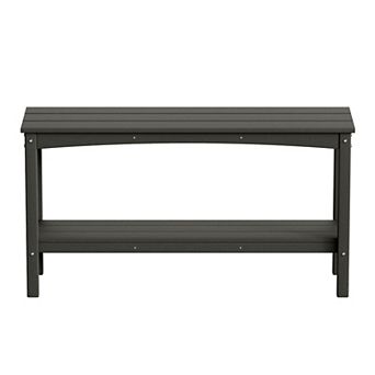 55" Outdoor Patio HDPE Adirondack 2 tier Shelf Console Table