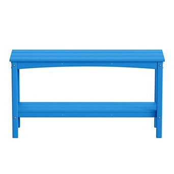 55" Outdoor Patio HDPE Adirondack 2 tier Shelf Console Table