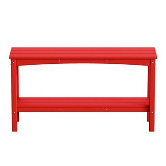 55" Outdoor Patio HDPE Adirondack 2 tier Shelf Console Table