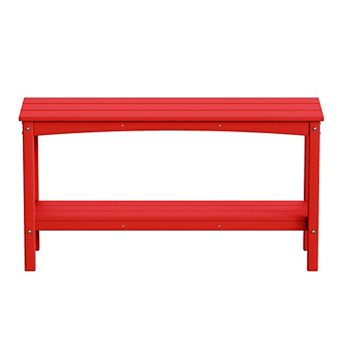 55" Outdoor Patio HDPE Adirondack 2 tier Shelf Console Table
