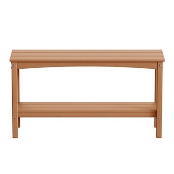 55" Outdoor Patio HDPE Adirondack 2 tier Shelf Console Table