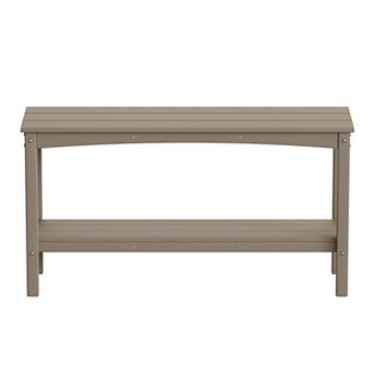 55" Outdoor Patio HDPE Adirondack 2 tier Shelf Console Table