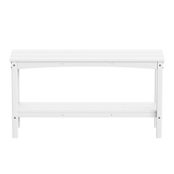 55" Outdoor Patio HDPE Adirondack 2 tier Shelf Console Table