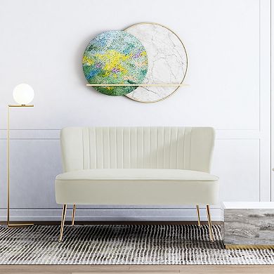 Westintrends 46" Upholstered Velvet Loveseat