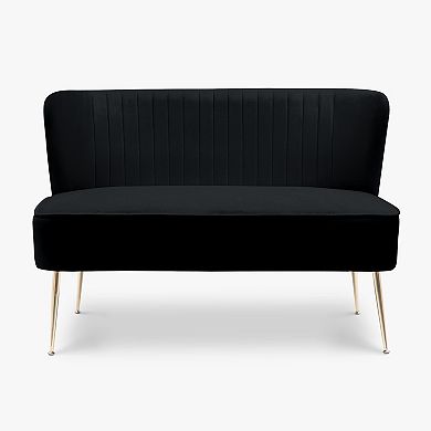 Westintrends 3-piece Mid-century Modern Tufted Velvet Loveseat And 25" Accent Chairs Set