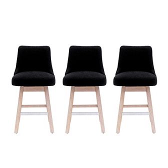 Westintrends 26" Upholstered Swivel Counter Stool (set Of 3)