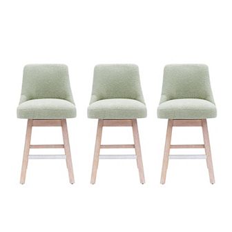 Westintrends 26" Upholstered Swivel Counter Stool (set Of 3)