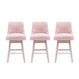 Westintrends 26" Upholstered Swivel Counter Stool (set Of 3)