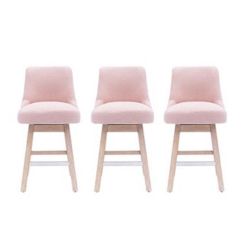 Westintrends 26" Upholstered Swivel Counter Stool (set Of 3)