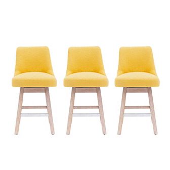 Westintrends 26" Upholstered Swivel Counter Stool (set Of 3)