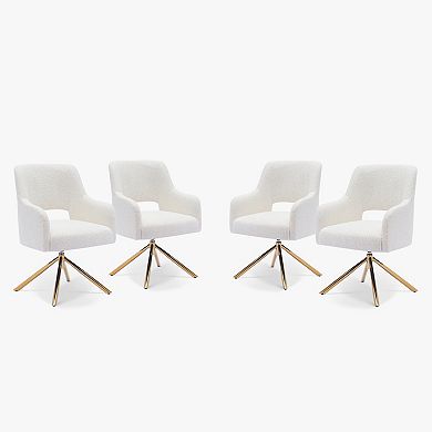 Westintrends Mid-century Modern Boucle Swivel Armchair (set Of 4)