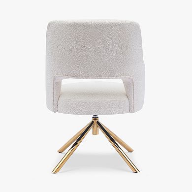 Westintrends Mid-century Modern Boucle Swivel Armchair (set Of 4)