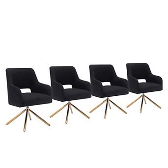 Westintrends Mid-century Modern Boucle Swivel Armchair (set Of 4)