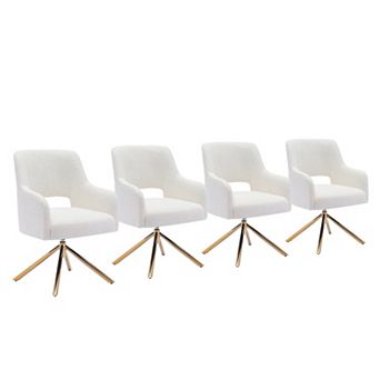 Westintrends Mid-century Modern Boucle Swivel Armchair (set Of 4)