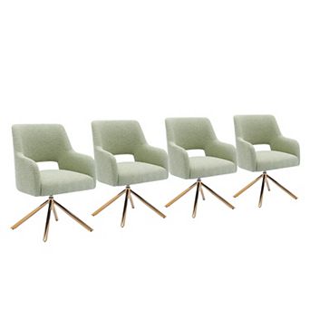 Westintrends Mid-century Modern Boucle Swivel Armchair (set Of 4)