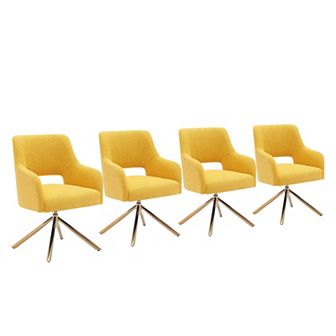 Westintrends Mid-century Modern Boucle Swivel Armchair (set Of 4)