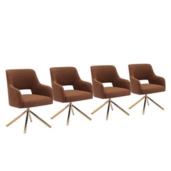 Westintrends Mid-century Modern Boucle Swivel Armchair (set Of 4)