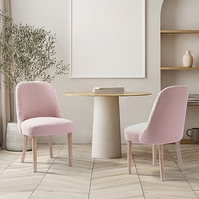 Westintrends Mid-century Modern Upholstered Boucle Dining Chair (set Of 2)