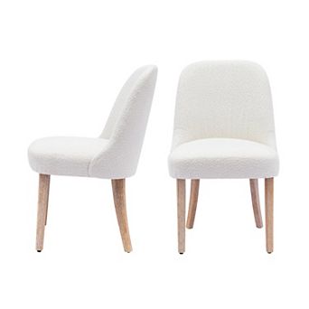 Westintrends Mid-century Modern Upholstered Boucle Dining Chair (set Of 2)
