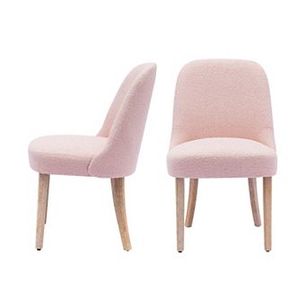Westintrends Mid-century Modern Upholstered Boucle Dining Chair (set Of 2)