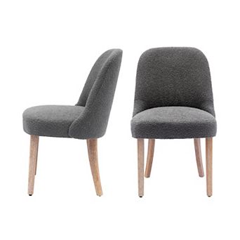 Westintrends Mid-century Modern Upholstered Boucle Dining Chair (set Of 2)