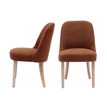Westintrends Mid-century Modern Upholstered Boucle Dining Chair (set Of 2)