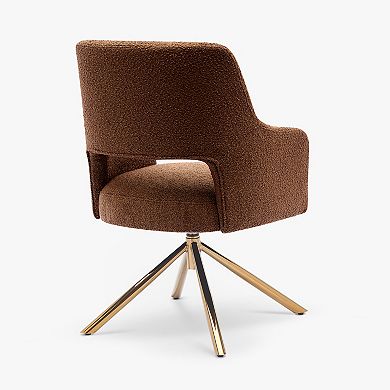 Mid-century Modern Wide Boucle Swivel Accent Arm Chair