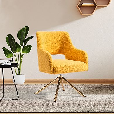 Mid-century Modern Wide Boucle Swivel Accent Arm Chair