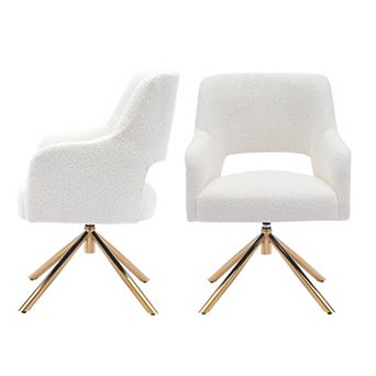 Westintrends Mid-century Modern Boucle Swivel Armchair (set Of 2)