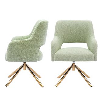 Westintrends Mid-century Modern Boucle Swivel Armchair (set Of 2)