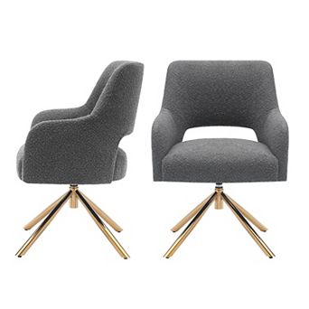 Westintrends Mid-century Modern Boucle Swivel Armchair (set Of 2)