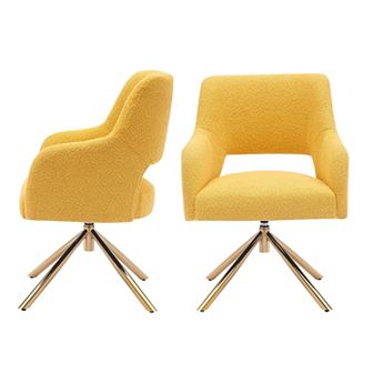 Westintrends Mid-century Modern Boucle Swivel Armchair (set Of 2)