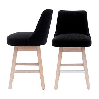 Westintrends 26" Upholstered Swivel Counter Stool (set Of 2)