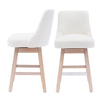 Westintrends 26" Upholstered Swivel Counter Stool (set Of 2)