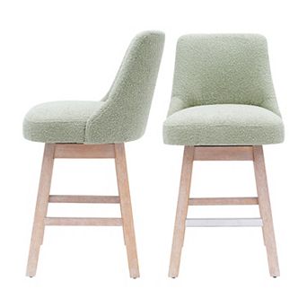 Westintrends 26" Upholstered Swivel Counter Stool (set Of 2)