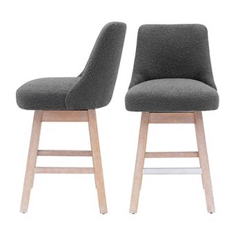 Westintrends 26" Upholstered Swivel Counter Stool (set Of 2)