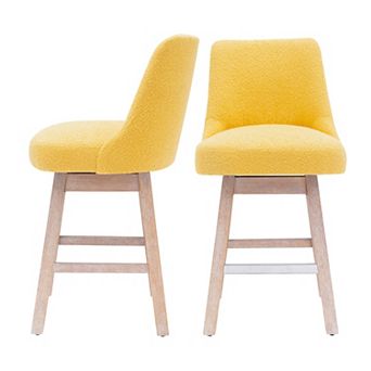 Westintrends 26" Upholstered Swivel Counter Stool (set Of 2)