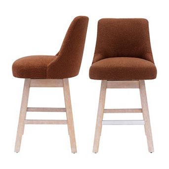 Westintrends 26" Upholstered Swivel Counter Stool (set Of 2)