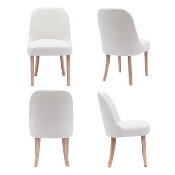 Westintrends Mid-century Modern Upholstered Boucle Dining Chair (set Of 4)